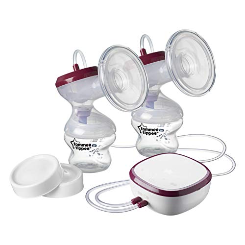 Tommee Tippee, Tommee Tippee Made for Me Double Electric Breast Pump, Quiet and Lightweight, USB Rechargeable, Portable Unit with Massage and Express Modes